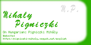 mihaly pigniczki business card